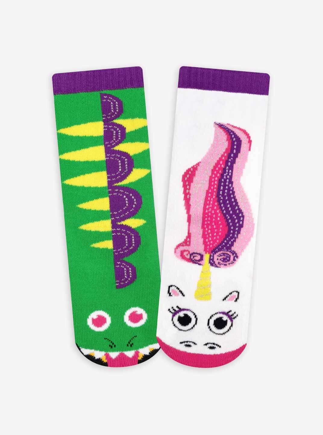 Dragon & Unicorn  Mismatched Crazy Fun Socks Ages 9-12