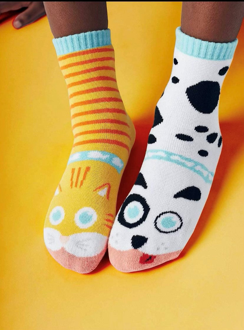 Cat & Dog Kids Socks Ages 4-8