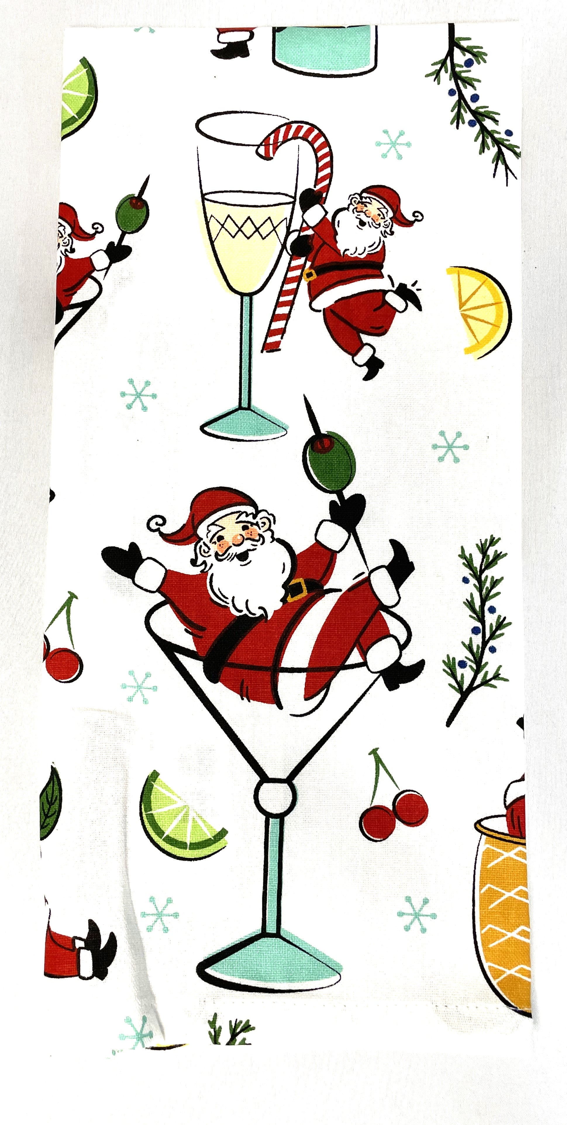 Cocktails With Santa kitchen Towel