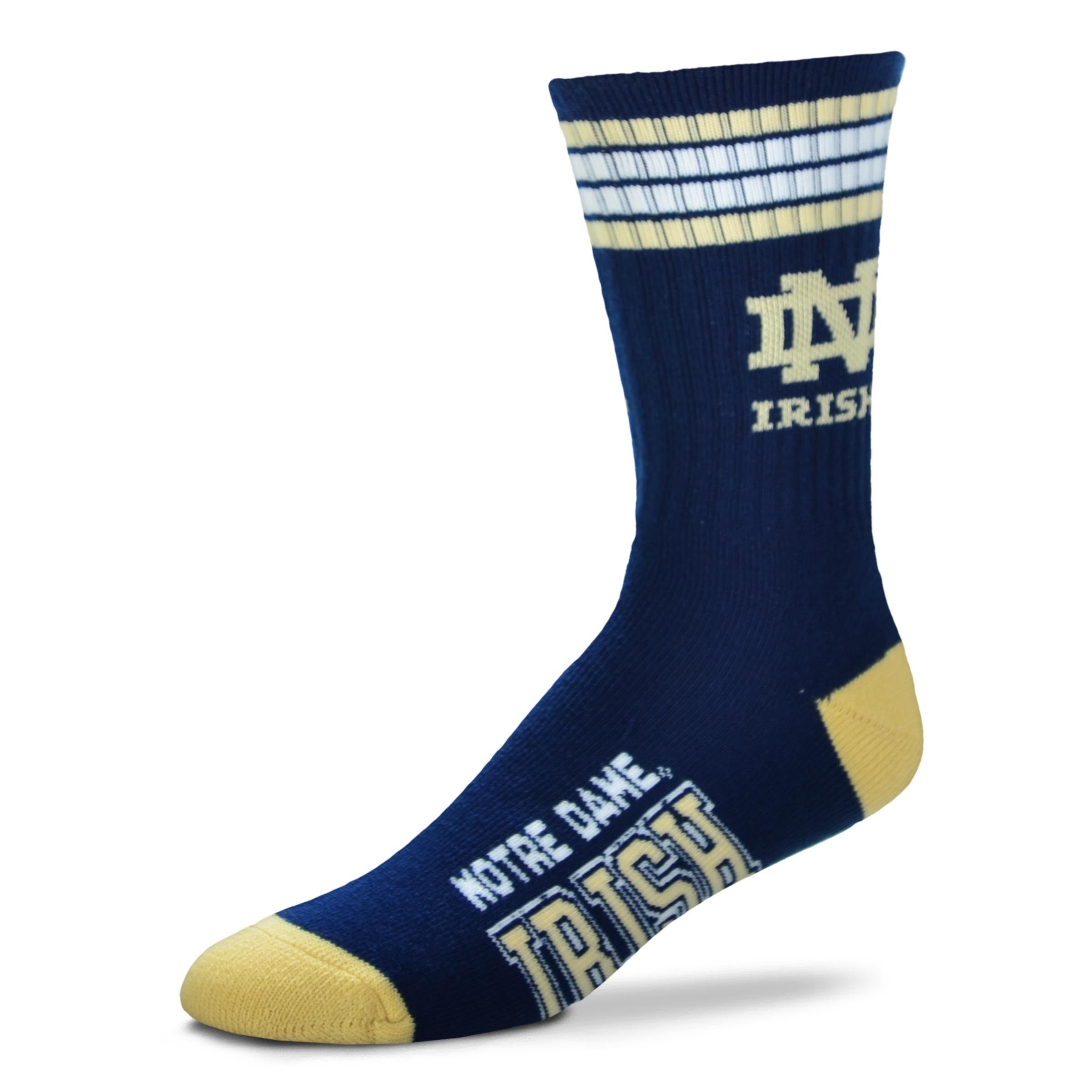Notre Dame 4 Stripe Deuce Socks Large