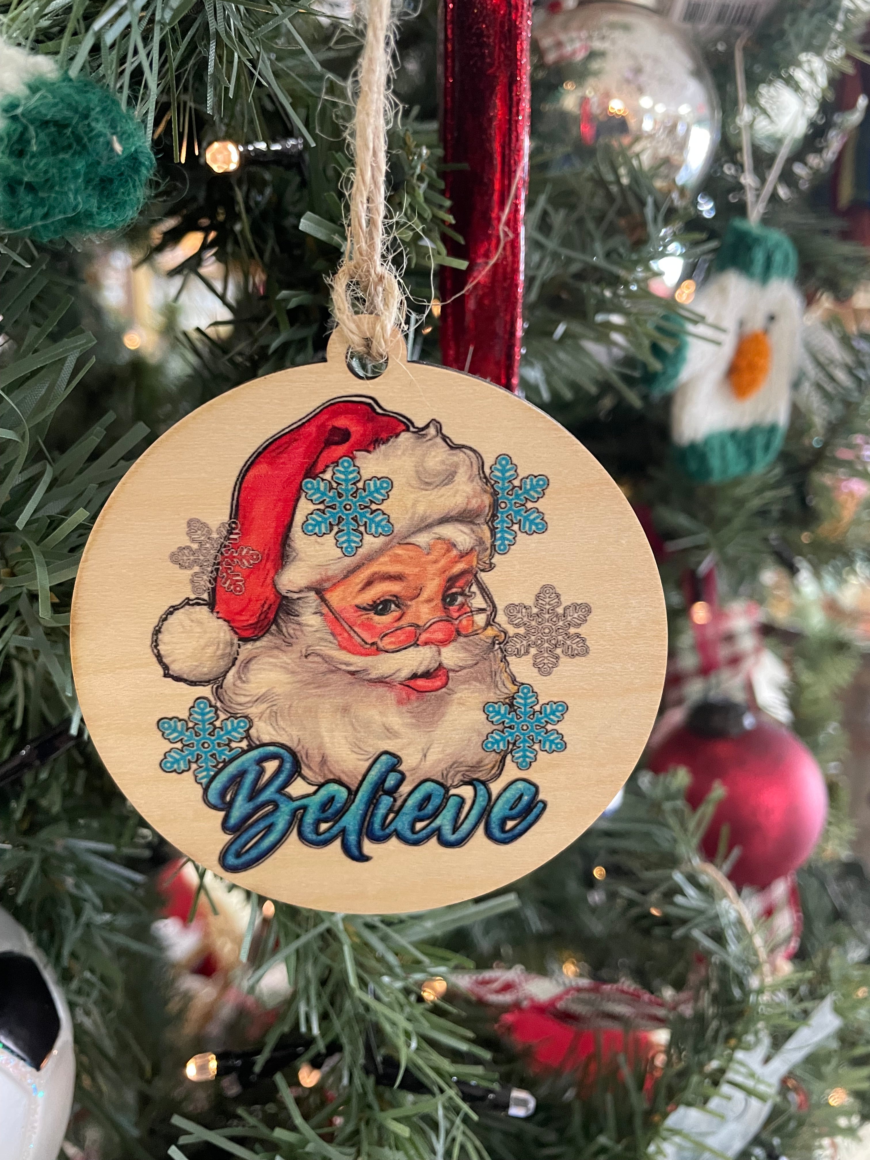Believe Santa Christmas Ornaments - Christmas Accents