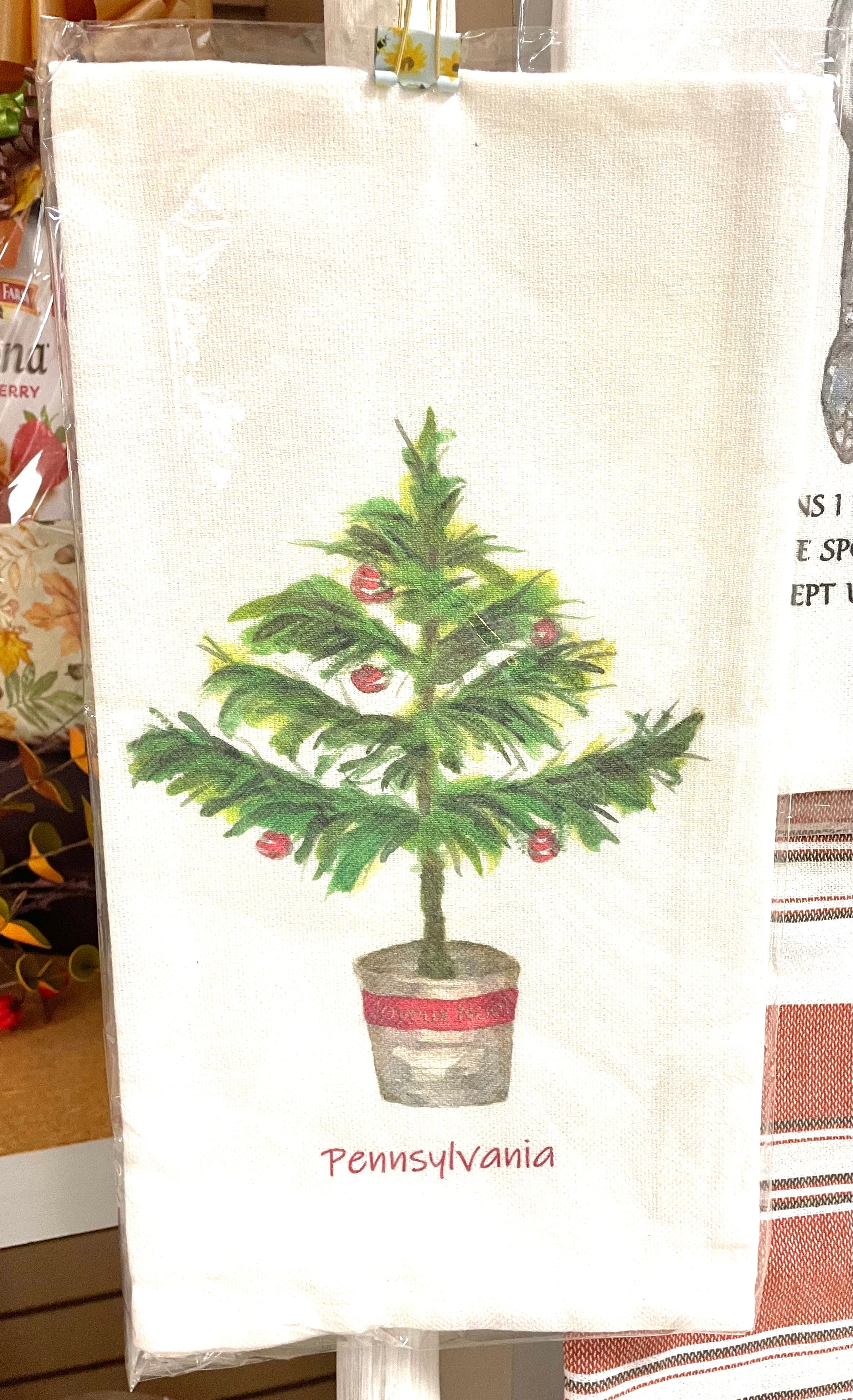 Christmas Tree in Pot from Pennsylvania Dish Towel