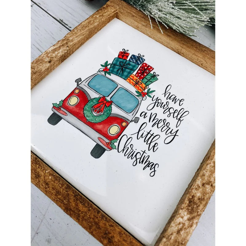 Have Yourself A Merry Little Van Christmas Subway Tile Sign